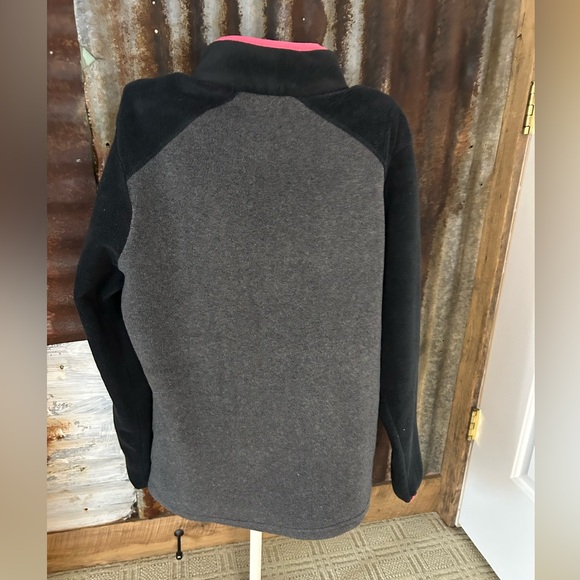 Columbia Fleece Snap Pullover- Gray & Black-Size Large - Picture 6 of 8